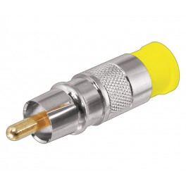 Conector RCA macho amarillo compresión